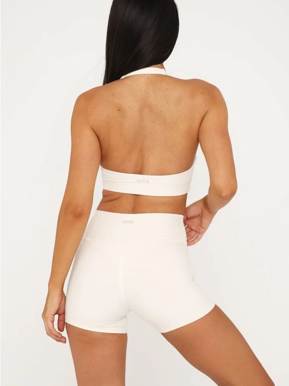 White Fox Keep Moving High Waisted Biker Shorts - White - Medium